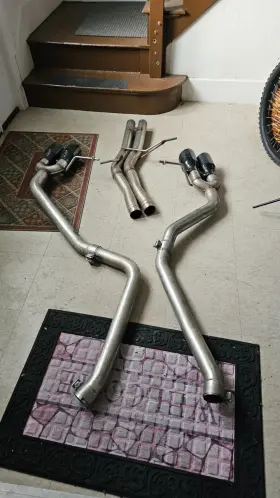 3020-43040 Awe Tuning Track Edition Axle-back Exhaust For Porsche Macan S With Black Tips