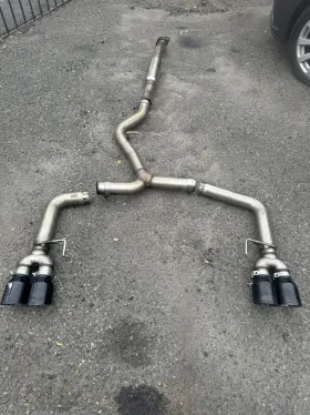 3020-43066 Awe Tuning Track Edition Exhaust System Black Tips For 2011-2021 Subaru Wrx Sti