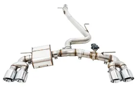 3025-42066 Awe Tuning For Volkswagen Golf R Mk7.5 Switchpath Exhaust With Chrome Silver Tips 102mm