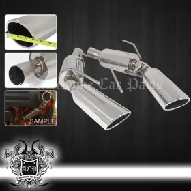 Cb-fd82051ch-acp-d1 Awesomecarparts For 05-09 Mustang 4.6 S/s Dual Axle Back Exhaust Kit 63mm Piping 4 Inch Muffler Tips