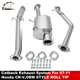 Bezt01-cbt004 Bezt Stainless Steel Catback Exhaust System Kits For 07-11 Honda Cr-v With Muffler Tip