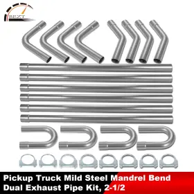 Bezt01-diy-25s18p Bezt 18pcs 2.5 Inch Diy Universal Mild Steel Custom Mandrel Exhaust Pipe Bend Kit With Clamp
