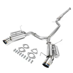 Ctbk-tsx-296 Bezt Ss Catback Exhaust 4.5 Inch Muffler Dual Tip Silencer For 2004-2008 Tsx Cl9 K24a2