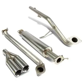 Ebc-kr06-29 Bezt 2.5 Inch Dual Rolled Muffler Tip Ss Catback Exhaust System For 06-11 Kia Rio