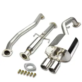 Ebc-ks05-30 Bezt 3 Inch Dual Roll Muffler Tip Stainless Catback Exhaust For 05-09 Spectra 4-dr 2.0l