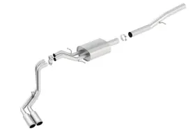 140576 Borla For 14 Silv/sierra 1500 Ec Std/cc Short 143.5in Wb S-type Dual Rolled Side