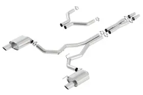 140629 Borla For S-type Cat-back 15-17 Ford Mustang Gt 5.0l V8 Mt/at 3in Pipe 4in Tip