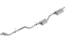 140811 Borla For 2020 Jeep Gladiator Jt 3.6l V6 Awd Touring Dual Side Catback With Chrome