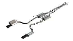 140918bc Borla For 19-23 Dodge Charger Gt 3.6l V6 Rwd Atak Catback Exhaust - Black Chrome