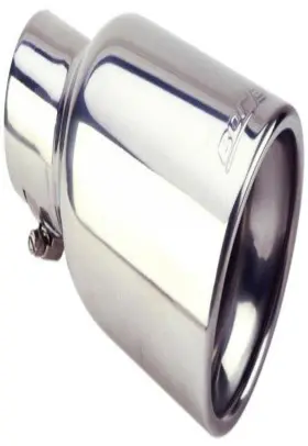 20154 Borla Single Round Rolled Angle-cut Tip With Clamp Embossed
