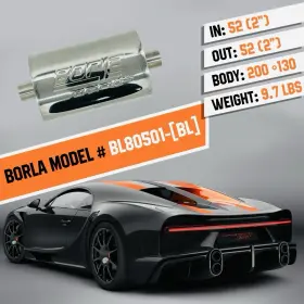 Bl80501 Borla Bl80501- Bl Proxs Chrome Muffler 2 Inch Inlet/outlet High Performance Universal
