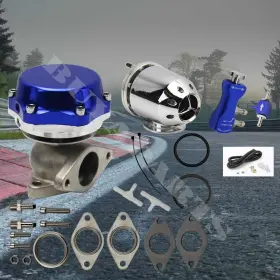 Buyaparts 35/38mm Blue Turbo 14 Psi External Wastegate Boost Controller Chrome Ssqv Bov