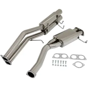 13883266 Carpartsaleclub For Nissan 240sx S13 89-94 Dual 3.5 Inch Tip Muffler Racing Exhaust System