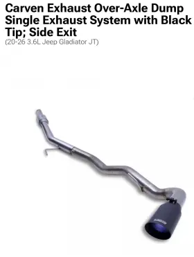 Cj1000 Carven Exhaust Over-axle Dump Single System With Black Tip Side Exit