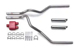 7427cb Cherrybomb 98-03 Ford F150 F250 Dual Exhaust Kit Cherry Bomb Extreme Muffler Chrome Tips