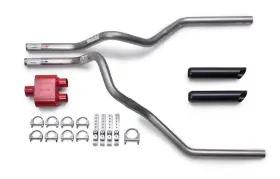 Dk101-bk Cherrybomb 96-99 Chevy Silverado Truck 2.5 Inch Dual Exhaust Kit Cherry Bomb Extreme Black Tips