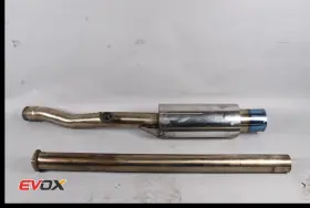 Ex-mitevox07-burnt Circuit Werks 08-17mitsubishi Lancer Evolution Evox Evo X 3 Inch Burnt Exit Single Muffler Exhaust