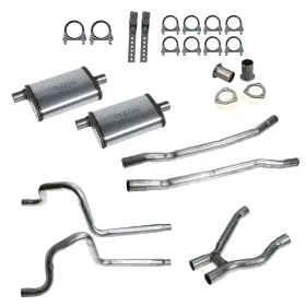Exk11sm Cj Classics Dual Exhaust Kit 2 Inch With Street Max Mufflers/ Fits Tri-y Headers Only Mustang