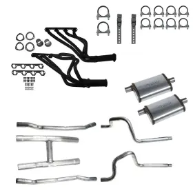 Exk2bsm Cj Classics Dual Exhaust Kit 2 Inch With Flowtech Headers/street Max Mufflers Mustang 289/302