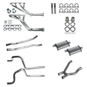 Exk2esm Cj Classics Dual Exhaust Kit 2 Inch With Ceramic Tri-y Headers/ Street Max Mufflers Mustang