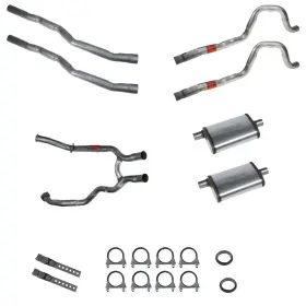 Exk3bsm Cj Classics Dual Exhaust Kit 2-1/4 Inch With Street Max Mufflers 351w Ford Mustang 1969-1970