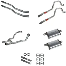 Exk3csm Cj Classics Dual Exhaust Kit 2.25 Inch With Street Max Mufflers 351c 4v Mustang 1970