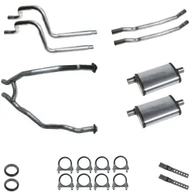 Exk3esm Cj Classics Dual Exhaust Kit 2 Inch With Street Max Mufflers For Mustang 390/428 Engine Exc. C