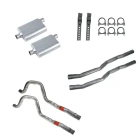 Exk7sf Cj Classics Dual Exhaust Kit 2.25 Inch With Street Flow Mufflers/ Without H-pipe Mustang 1965
