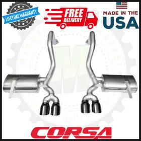 14132blk Corsa Performance 2.5 Inch Axle-back Exhaust 3.5 Black Tips Fits 97 04 Corvette C5/z06 5.7l