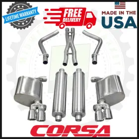 14525 Corsa Performance 2.5 Inch Inlet 3 Outlet Cat-back Sport Fits 11-14 Dodge Charger R/t
