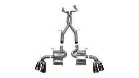 14770blk Corsa Performance For 16-18 Chevy Camaro Ss 6.2l Xtreme 2.75in Cat-back Dual Rear Exit With