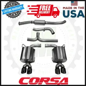 14863blk Corsa Performance 3 Inch In 3.5 Out Cat-back Fits Subaru Impreza 2.5l Sedan 11-14 Sti Wrx