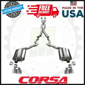 21047 Corsa Performance 3 Inch Inlet 4 Outlet Cat-back Fits 2018-2023 Mustang Gt Convertible