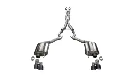 21048blk Corsa Performance For 18-20 Ford Mustang Gt Convertible Without Active Valves Xtreme Cat-back With