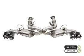 21100cf Corsa Performance For 20-23 Chevrolet Corvette C8 Rwd 3in Valved Cat-back With 4.5in Carbon