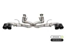 21102cfblk Corsa Performance For 20-23 Chevrolet Corvette C8 Rwd 3in Xtreme Cat-back Exhaust With 4.5in