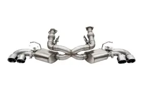 21103 Corsa Performance Fits 20-24 Corvette C8 3in Valved Cat-back 4.5in Pol Quad Tips