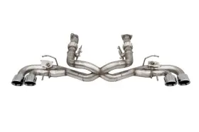 21106 Corsa Performance Fits 2020-2025 Corvette C8 3in Valved Cat-back 4.5in Pol Quad Tips -