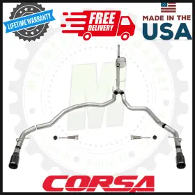 21152blk Corsa Performance 3 Inch Inlet 4 Outlet Cat-back Fits 2021-24 Ford F-150 5.0l