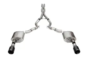 21271blk Corsa Performance For 24 Ford Mustang Gt Conv Xtreme Catbk Ex.sys 3.0in Dual Rear Exit