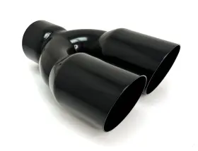 Wdswl350010-250-gbk-ss Dual Exhaust Tip 2.50 Inlet 3.50 Outlets 10.00 Slant Blac