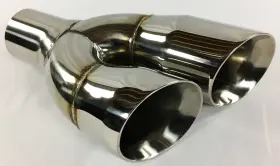Wdwds30095-225-ss Dual Exhaust Tip 2.25 Inch Inlet 3.00 Outlet 9.50 Long Double Wall Slant Blemished