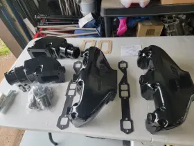 Emi-410 Eddie Marine Emi Thunder Sbc Exhaust Kit Black Powdercoat Brand New