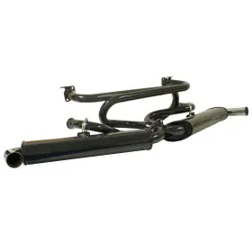 00-3121-0 Empi 3121 Black Premium 1-3/8 Inch Dual Muffler Exhaust System 1600cc Vw Bug/ghia