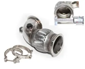 300ssx2-2j Emusa 90do2 Vb300 Clv Us Stock Staleness Steel 3 Inch V-band Turbo Elbow Pipe 90 Degree With Flexpipe Clamp