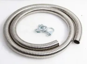100lss Emusa Fp Un Clu S100x2 72 Inch Ss Flexible Exhaust Tubing 1 Id Repair Pipe With 2xu Bolt Clamps