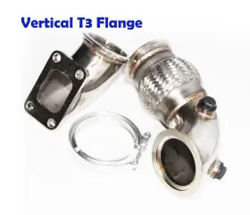 T3-vb300 Emusa Vb300 Fg Clv 300ms-b 2 Pcs 3 Inch V-band 90deg Turbo Elbow Pipe With Flexpipe Id To Vertical T3