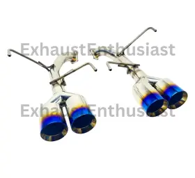 T-ext-md042 Exhaustenthusiast Axleback Quad Tip Exhaust Blue Burnt Burn 4 Inch Tips Double Wall For 11-14 Wrx Sti