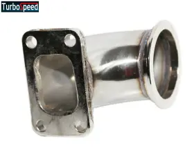 T3-vb300 Fg Ad 90d New 4-bolt To 3 Inch V-band Ss 90 Degree Turbo Charger Flange Conversion Adapter
