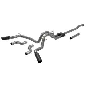 817981 Flowmaster Outlaw Cat-back Exhaust 3 Inch Stainless Dual 4 Black 304 Tips